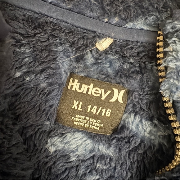 Hurley Boys Sherpa Quarter Zip - Navy Blue - Picture 4 of 9